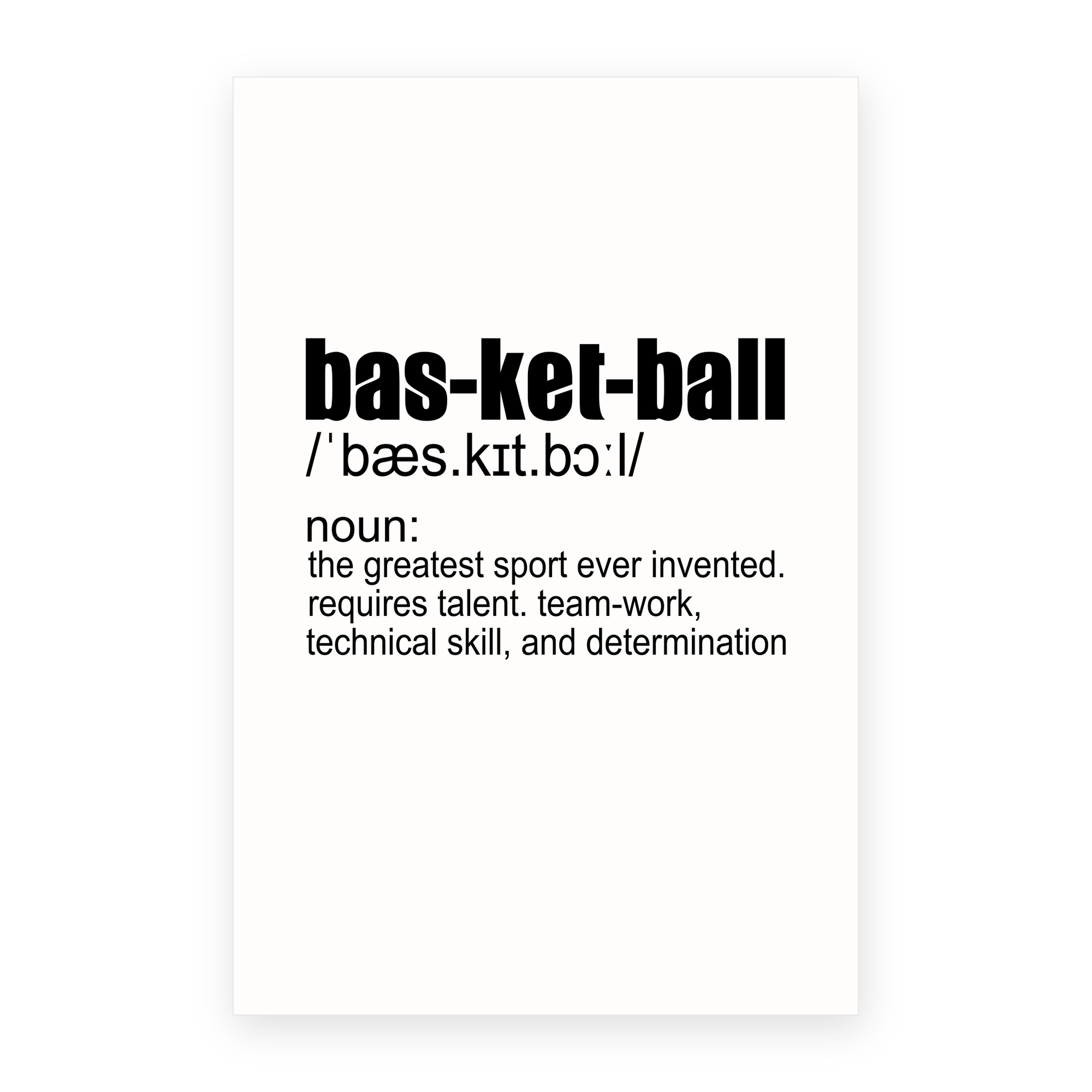 Basketball Definition Greatest Sport greeting card