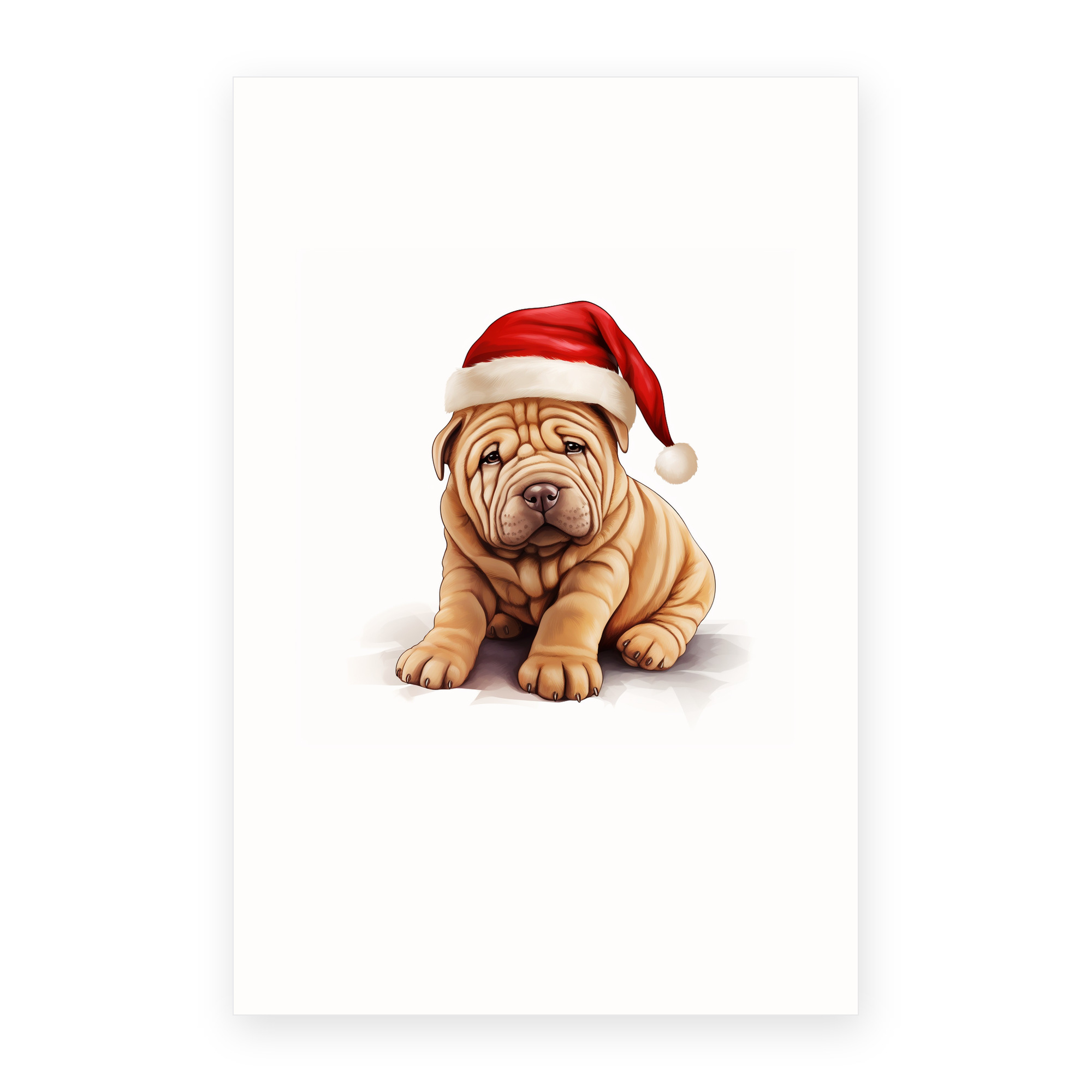 Chinese Shar-Pei Puppy Art greeting card