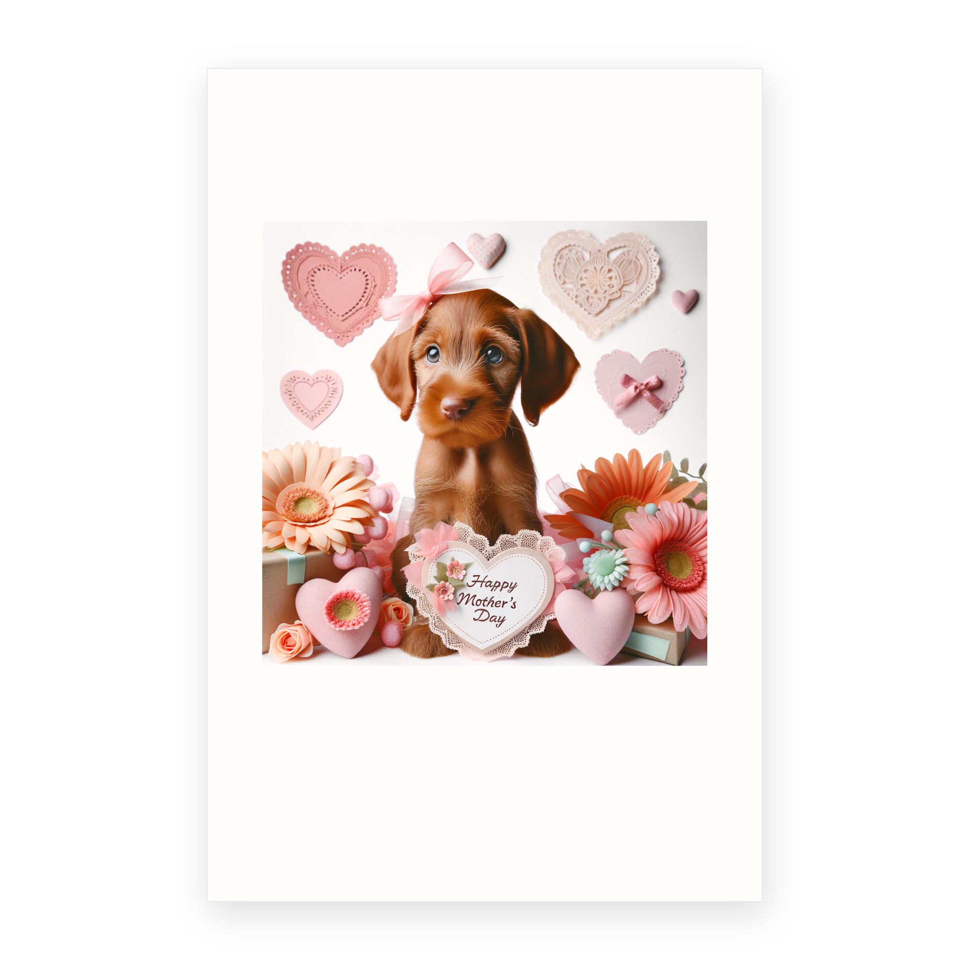 Wirehaired Vizsla Puppy greeting card