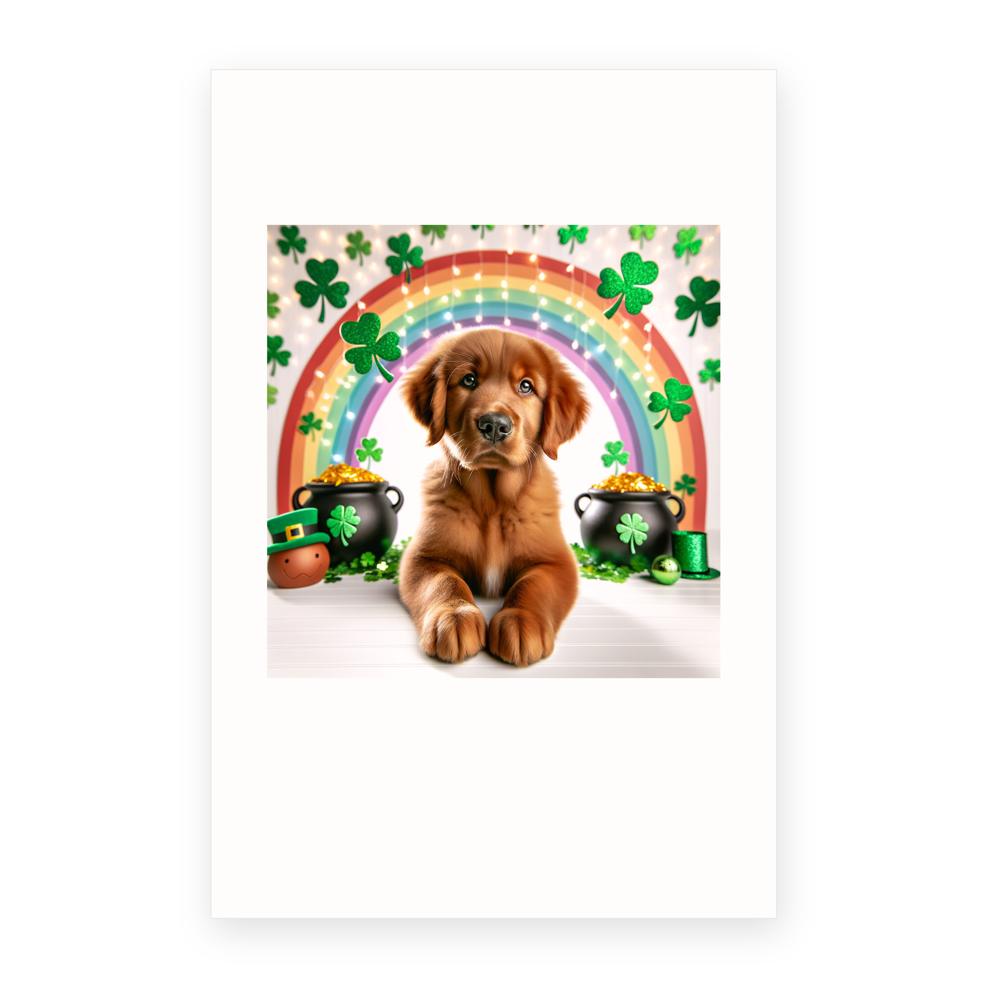 St Patrick's Day Greeting Card - Chesapeake Bay Retriever Puppy