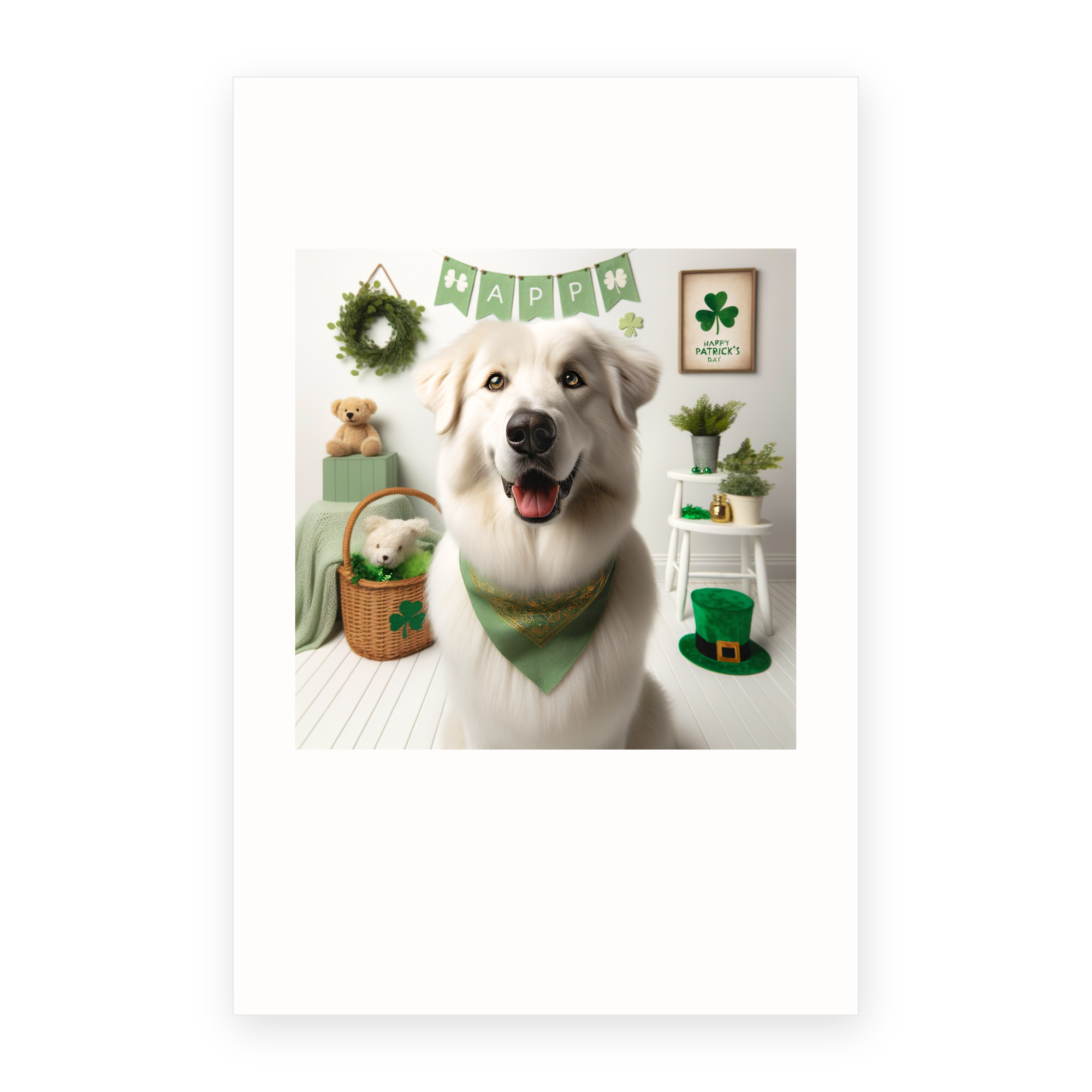 DistinctInk St Patrick's Day Greeting Card - Kuvaszok