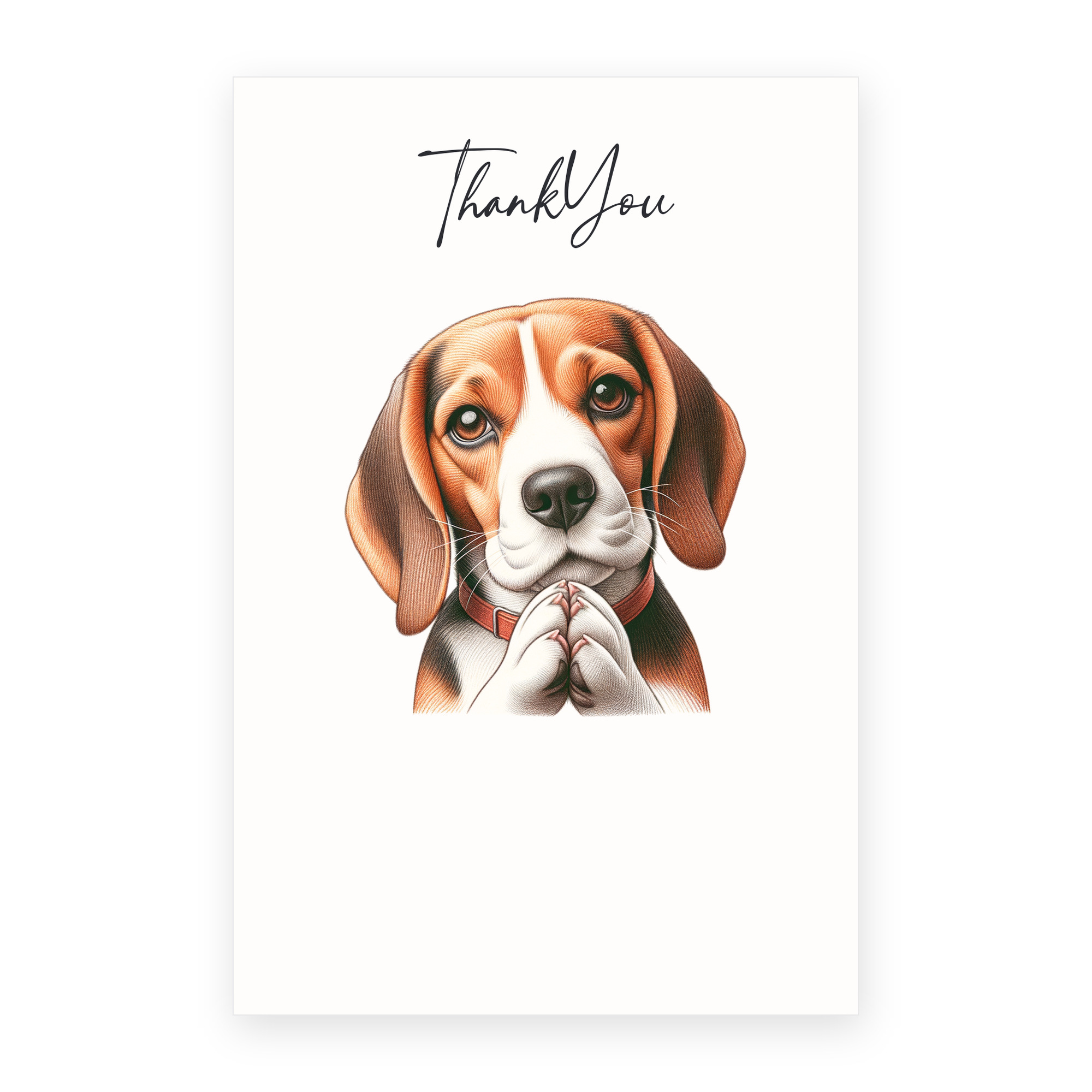 Beagle - Colored Pencil greeting card
