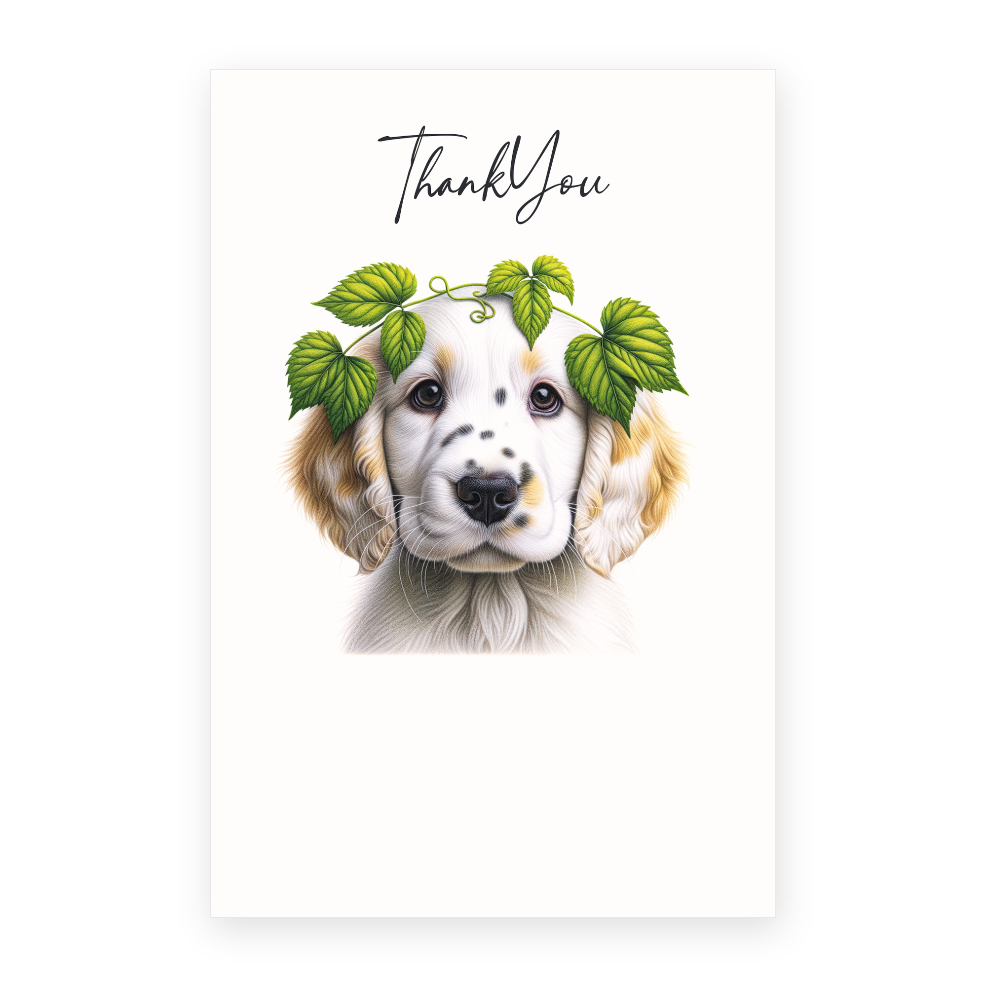 Clumber Spaniel Puppy - Colored Pencil greeting card