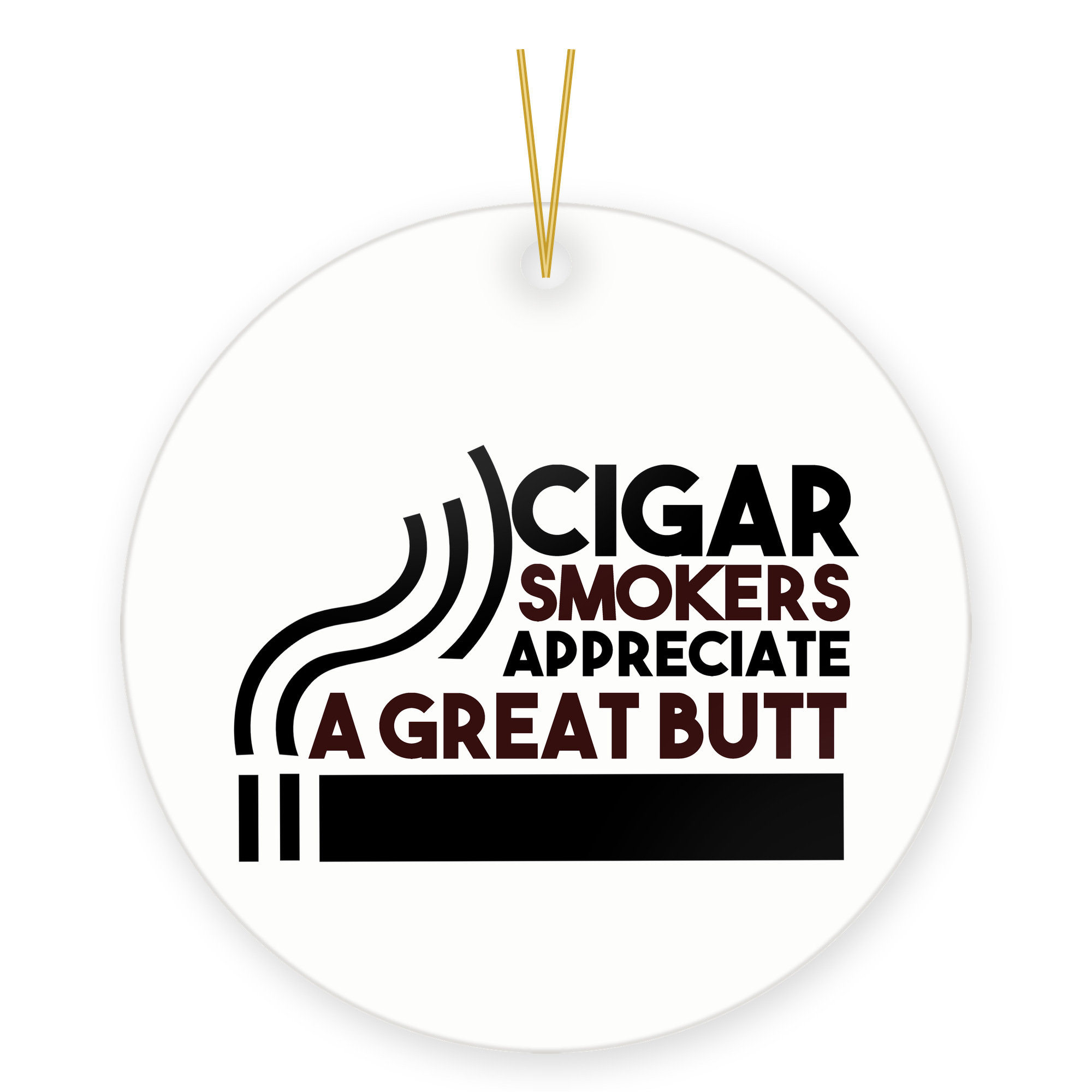 Cigar Smoker Funny Christmas Ornament for Cigar Enthusiast