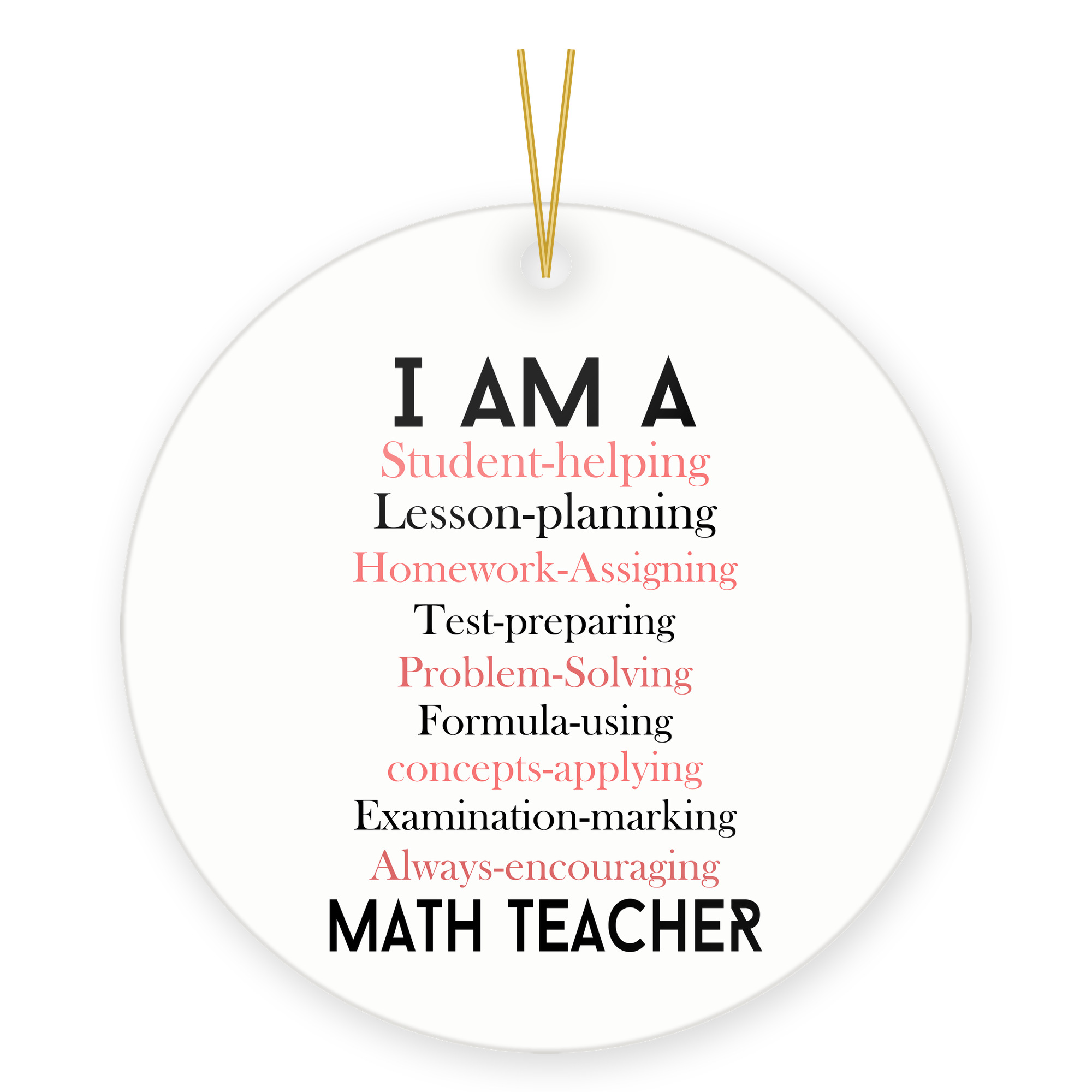 Math Teacher Christmas Ornament Gift for Educator Appreciation