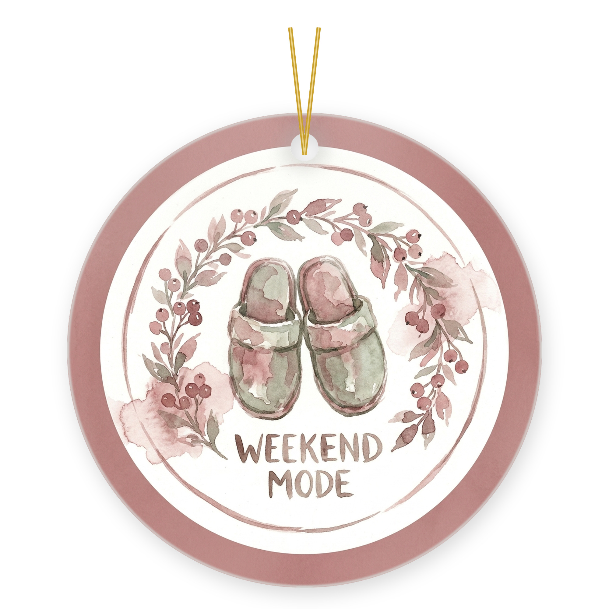 Weekend Mode Christmas Ornament for Homebodies and Cozy Days Off