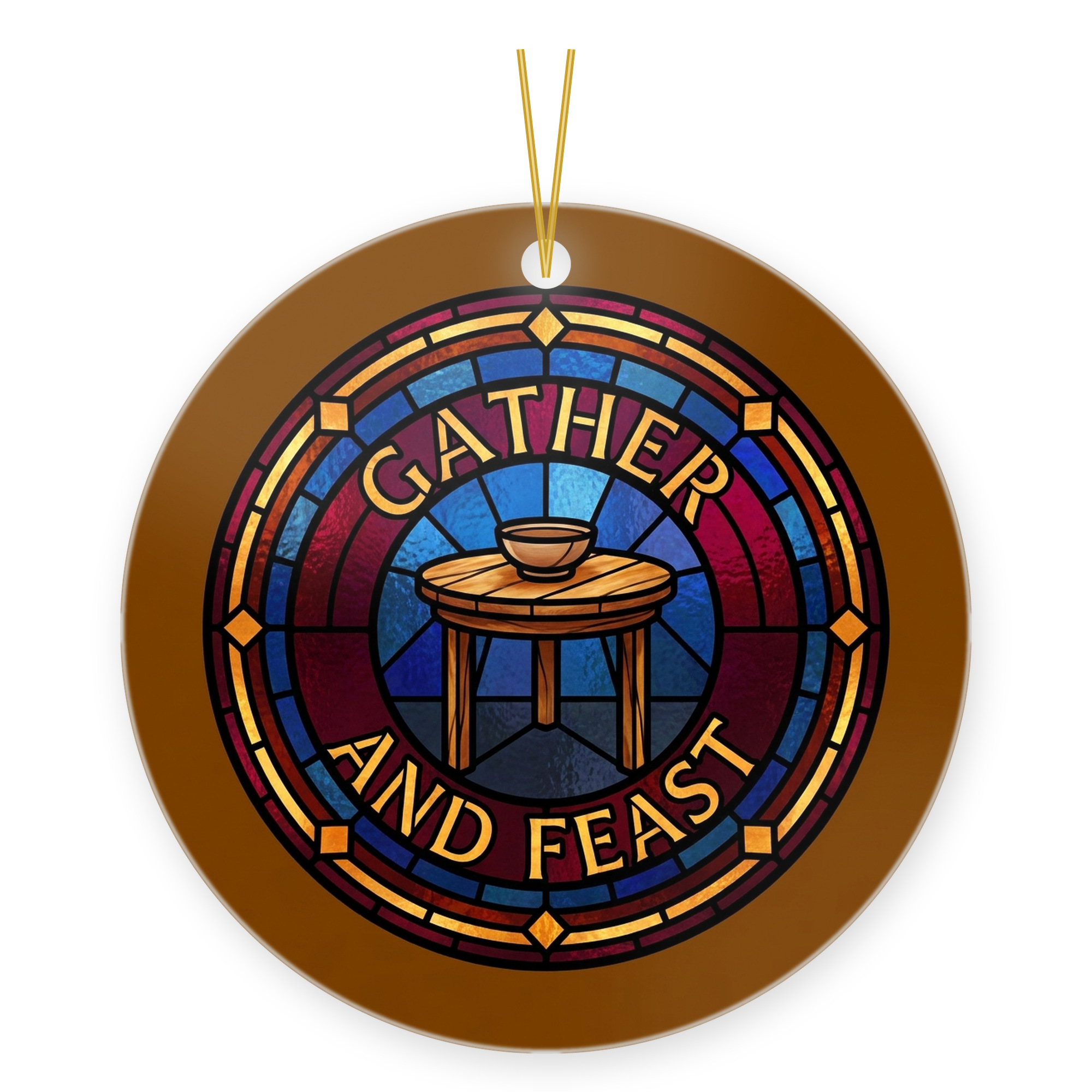Holiday Dinner Host Gather and Feast Stained Glass