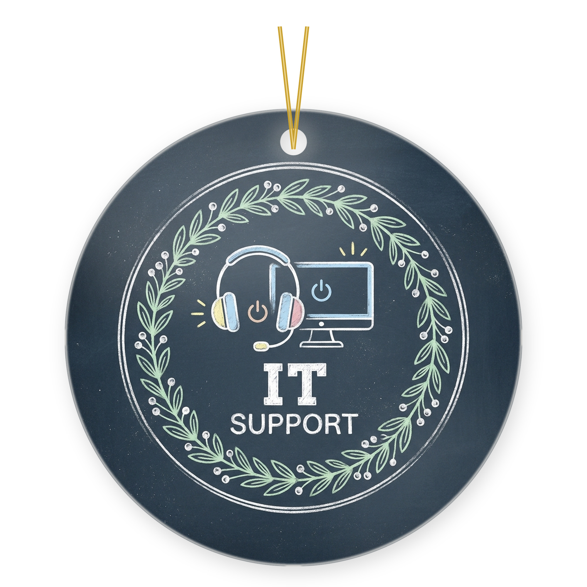 IT Support Christmas Ornament, IT Technician Desk Gift