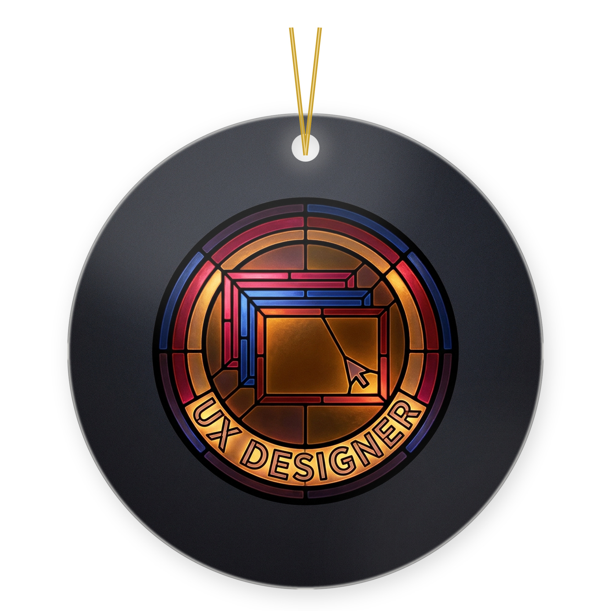UX Designer Ornament Stained Glass Tech Interface Gift