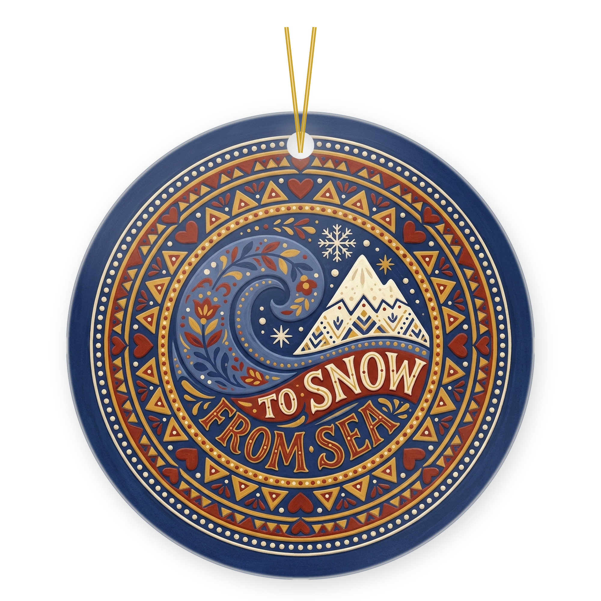 Coastal Mountain Adventurer Gift Ornament - From Sea to Snow