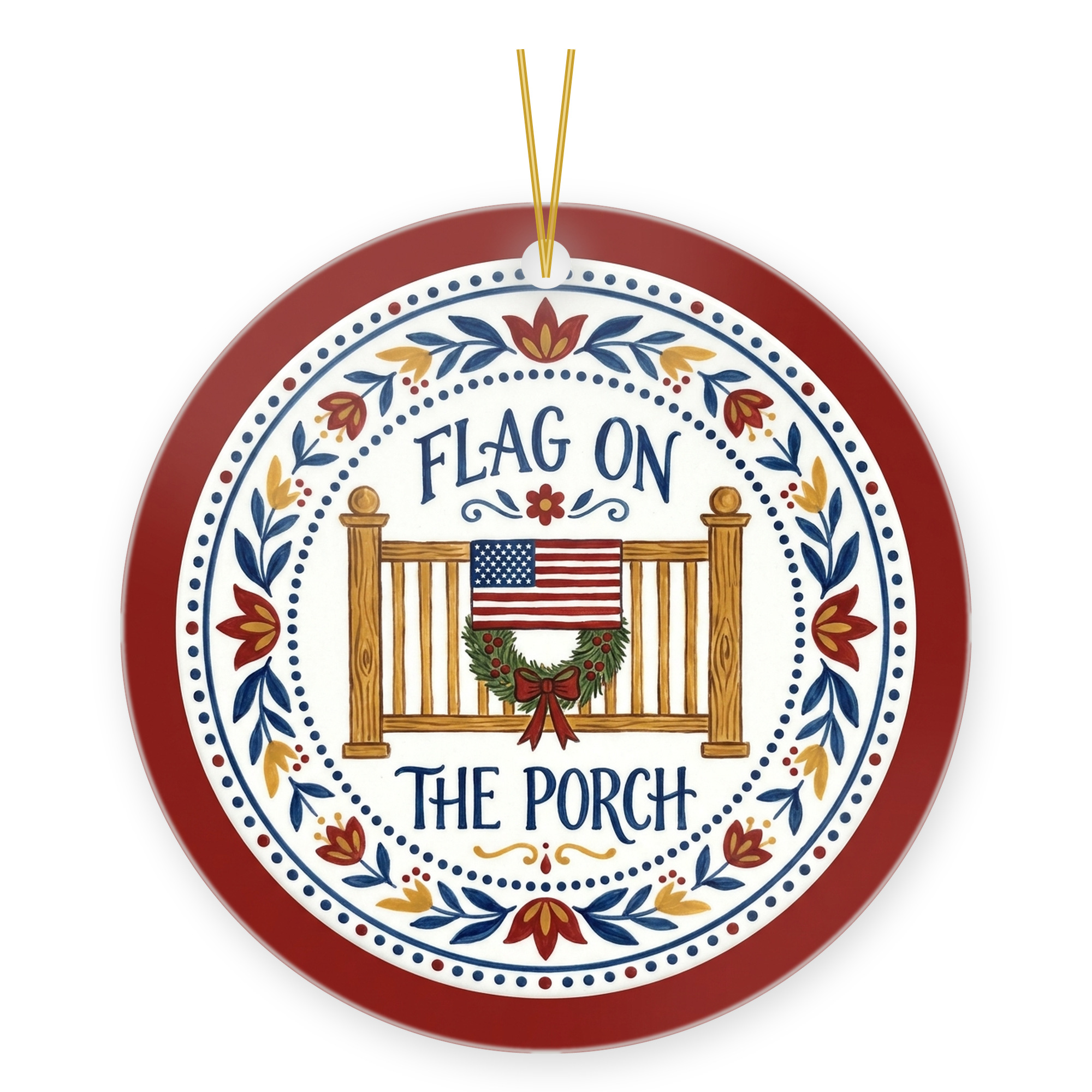Patriotic Homeowner American Flag Porch