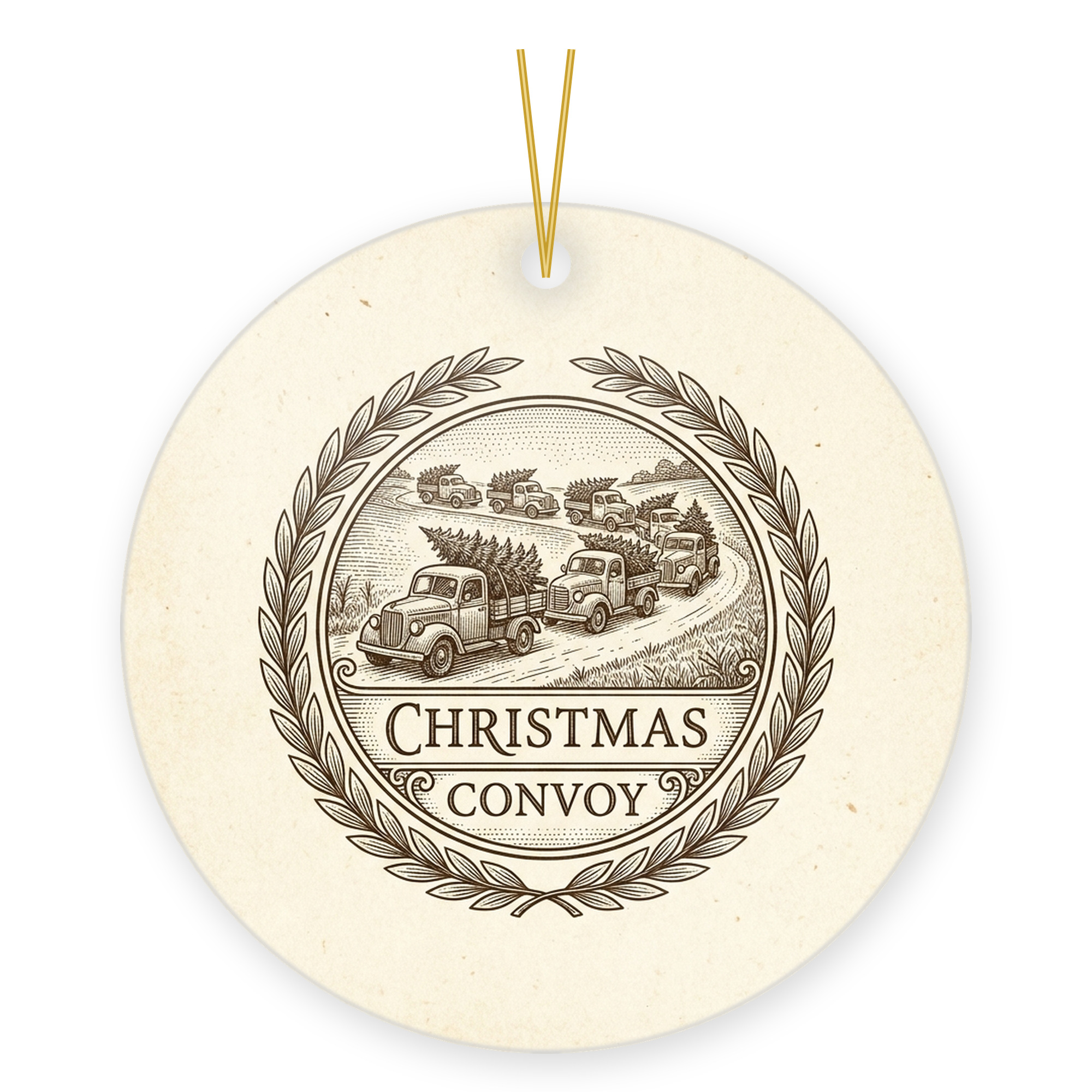 Trucker Christmas Convoy Ornament for Truck Driver or Hauler